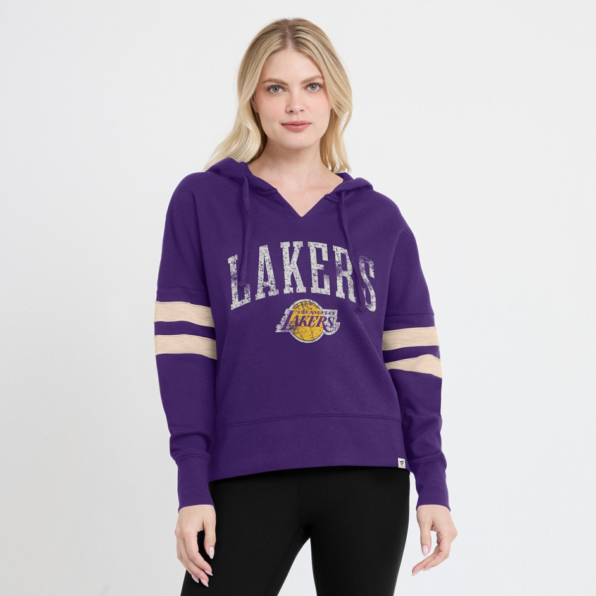 Los Angeles Lakers Women's Bold Move Dolman V-Neck High Hip Hoodie - Purple | Fanatics for sale