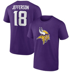 NFL Minnesota Vikings Justin Jefferson  Icon Player Name & Number T-Shirt