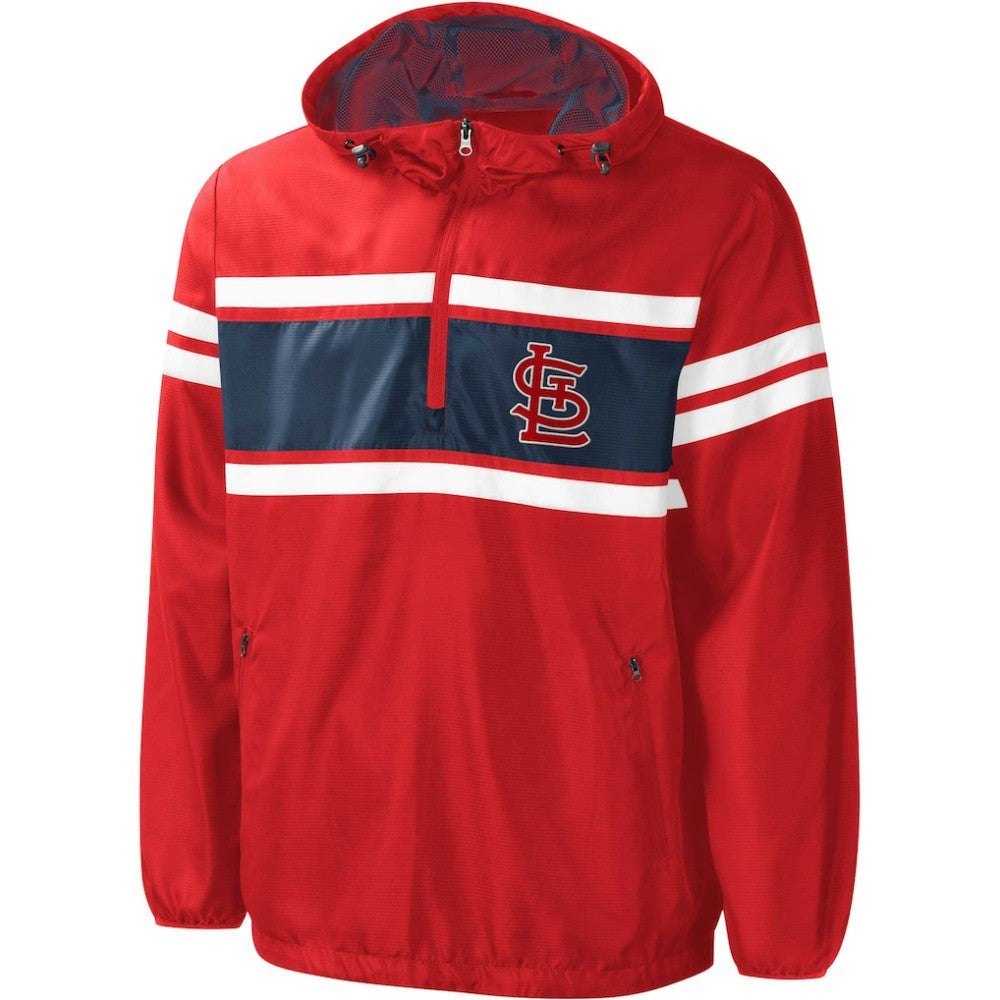 St. Louis Cardinals G-III Sports by Carl Banks Game Score Quarter-Zip Windbreaker - Red