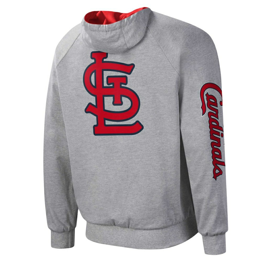 St. Louis Cardinals G-III Sports by Carl Banks Southpaw Reversible Raglan Hoodie Full-Zip Jacket - Red/Heather Gray