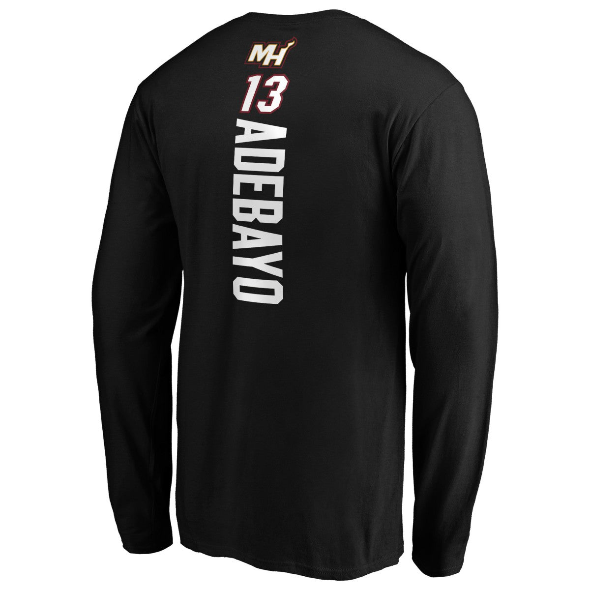 Bam Adebayo Miami Heat Playmaker Team Name & Number Long Sleeve T-Shirt - Black cheap