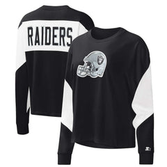 NFL Las Vegas Raiders Starter Women's Insight Crop Tri-Blend Long Sleeve T-Shirt