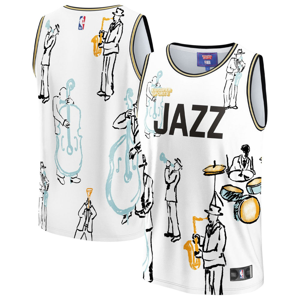 Utah Jazz NBA & KidSuper Studios Unisex Hometown Jersey - White | Fanatics for sale