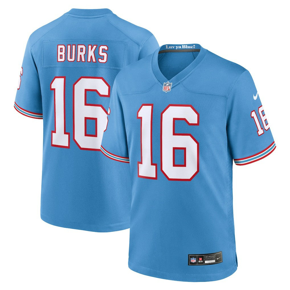 NFL Tennessee Titans Treylon Burks  Oilers Throwback Alternate Game Player Jersey