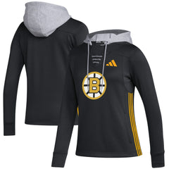 Boston Bruins adidas Women's Refresh Skate Lace AEROREADY Pullover Hoodie