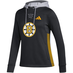 Boston Bruins adidas Women's Refresh Skate Lace AEROREADY Pullover Hoodie