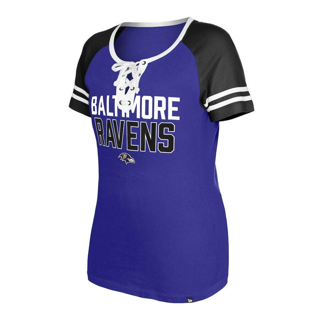 NFL Baltimore Ravens Women's Raglan Lace-Up T-Shirt