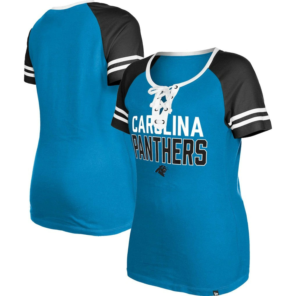 NFL Carolina Panthers Women's Raglan Lace-Up T-Shirt