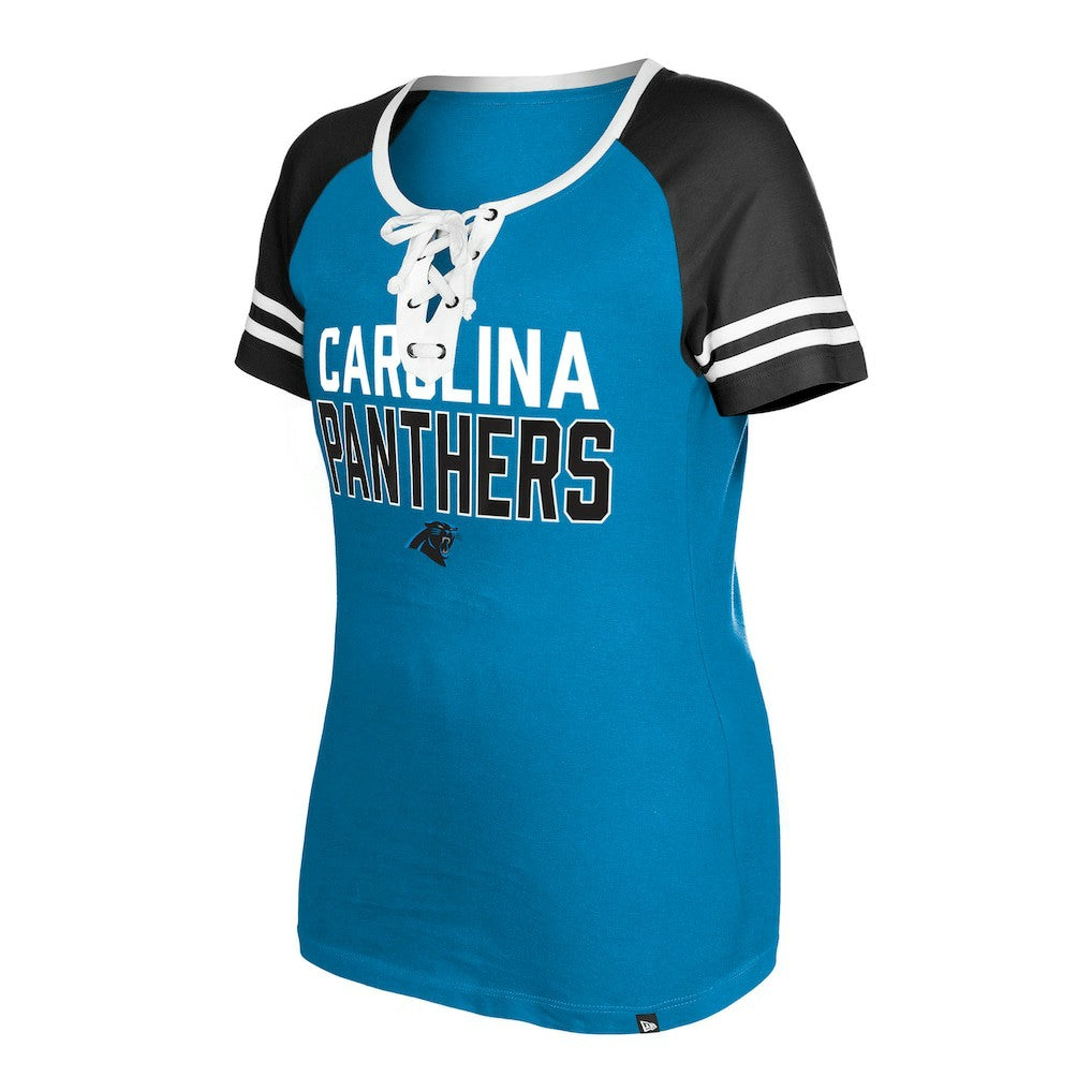 NFL Carolina Panthers Women's Raglan Lace-Up T-Shirt