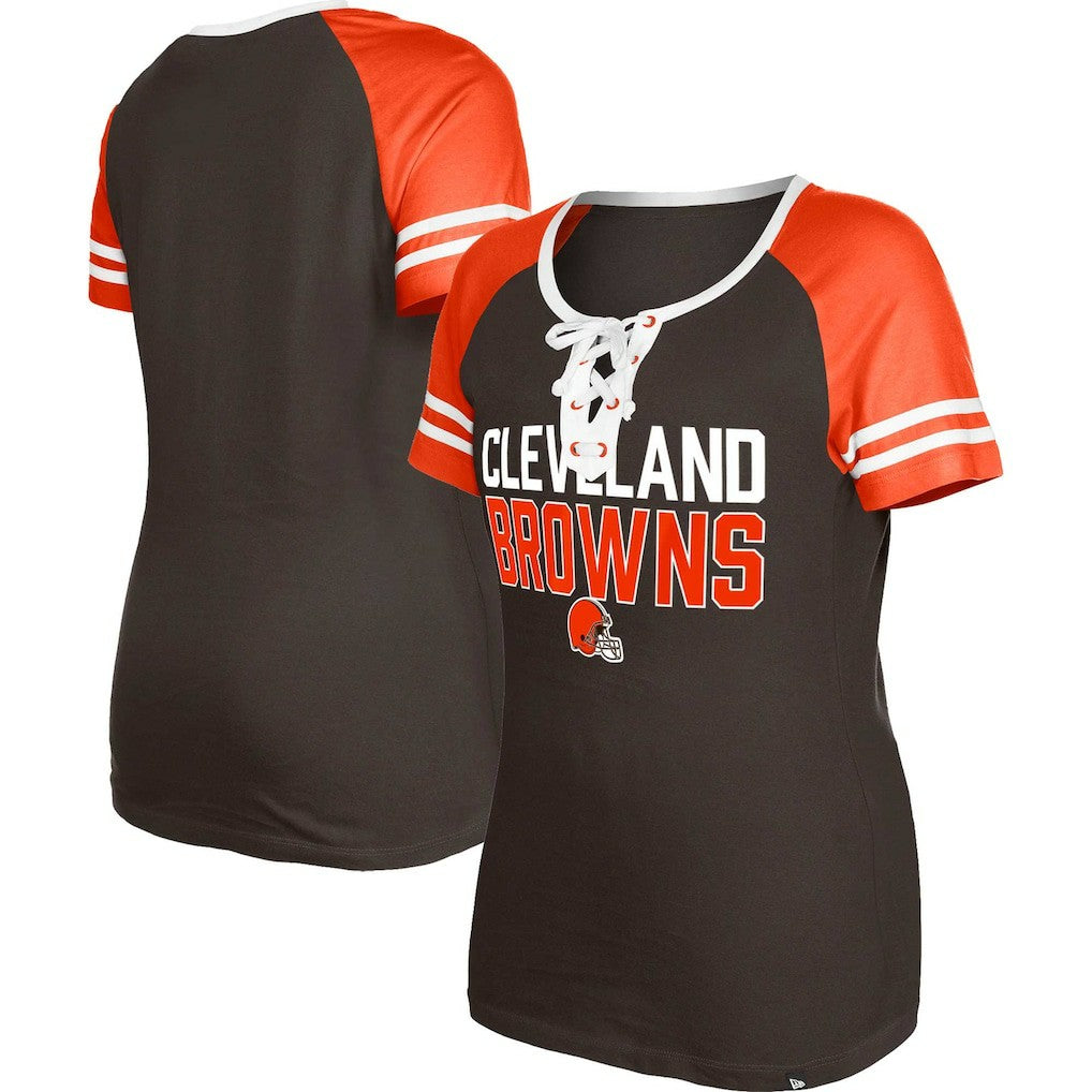 NFL Cleveland Browns Women's Raglan Lace-Up T-Shirt