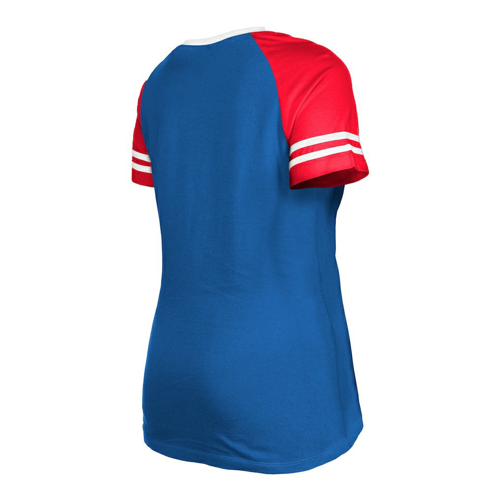NFL New England Patriots Women's Throwback Raglan Lace-Up T-Shirt