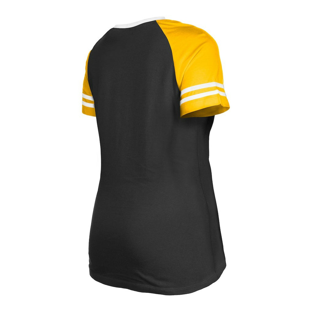 NFL Pittsburgh Steelers Women's Raglan Lace-Up T-Shirt