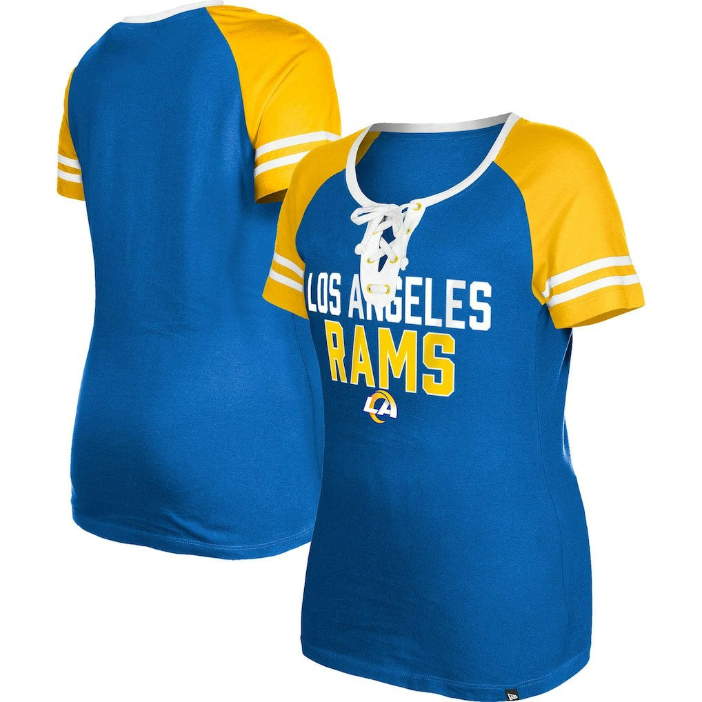 NFL Los Angeles Rams Women's Raglan Lace-Up T-Shirt
