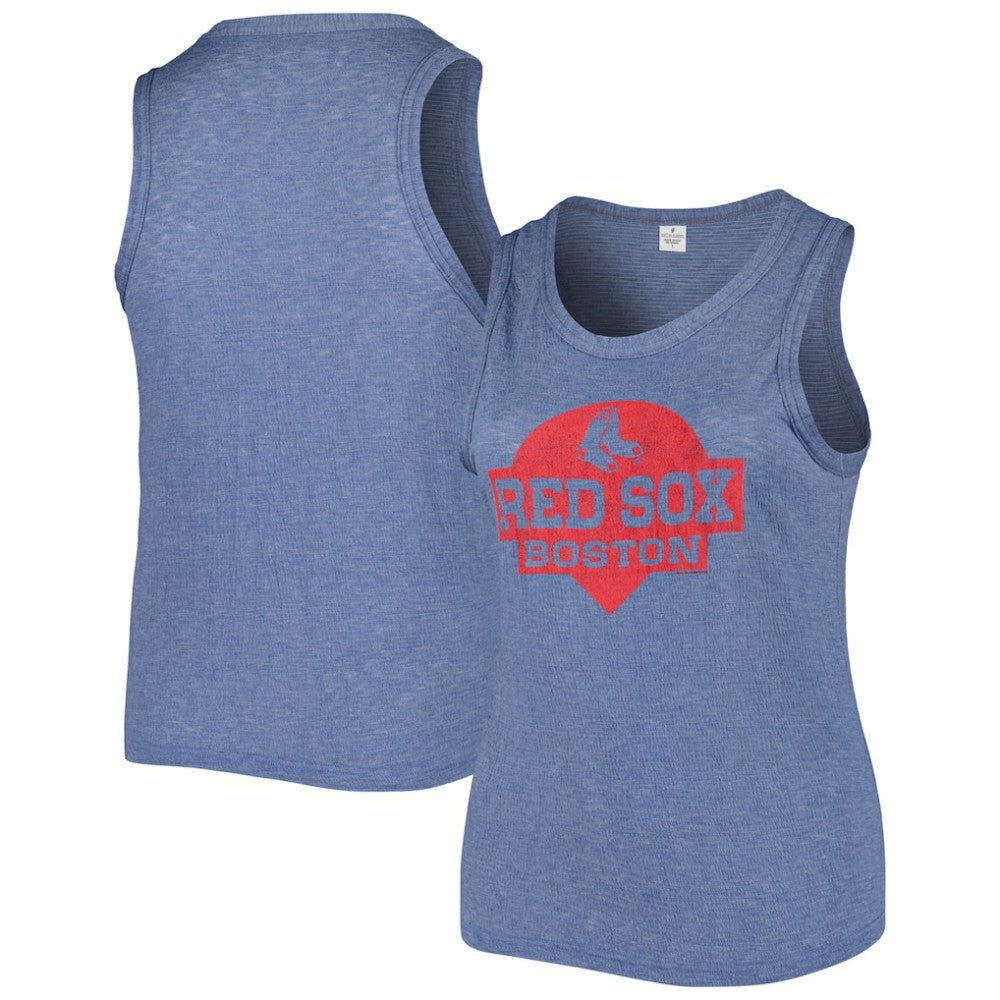 Boston Red Sox Soft as a Grape Women's Plus Size High Neck Tri-Blend Tank Top - Navy