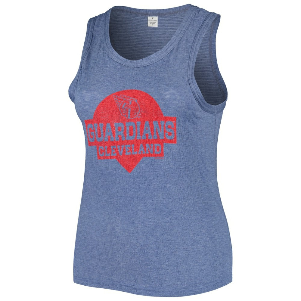 Cleveland Guardians Soft as a Grape Women's Plus Size High Neck Tri-Blend Tank Top - Navy