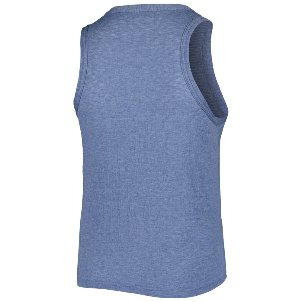 Cleveland Guardians Soft as a Grape Women's Plus Size High Neck Tri-Blend Tank Top - Navy