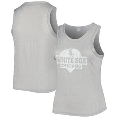 Chicago White Sox Soft as a Grape Women's Plus Size High Neck Tri-Blend Tank Top - Gray