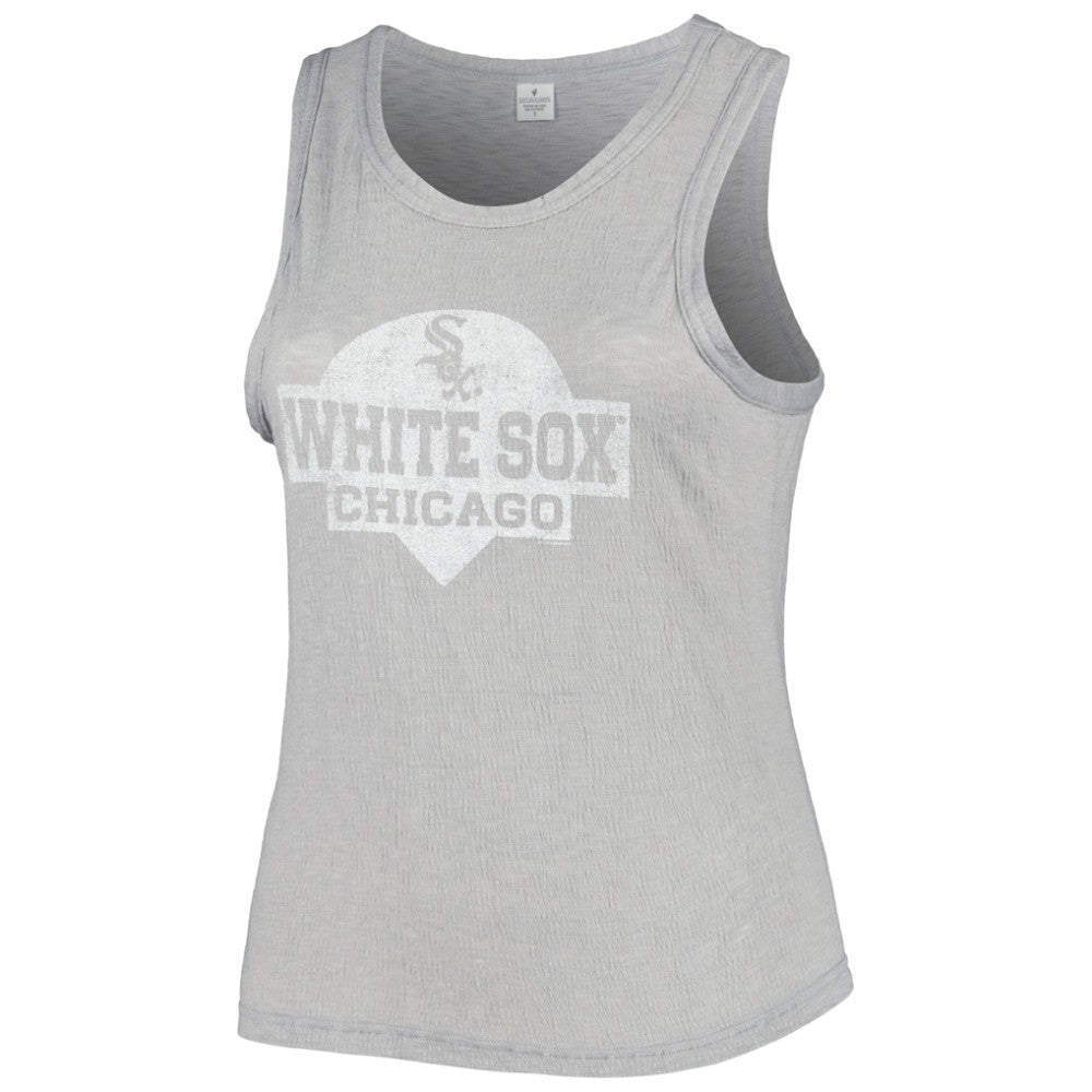Chicago White Sox Soft as a Grape Women's Plus Size High Neck Tri-Blend Tank Top - Gray