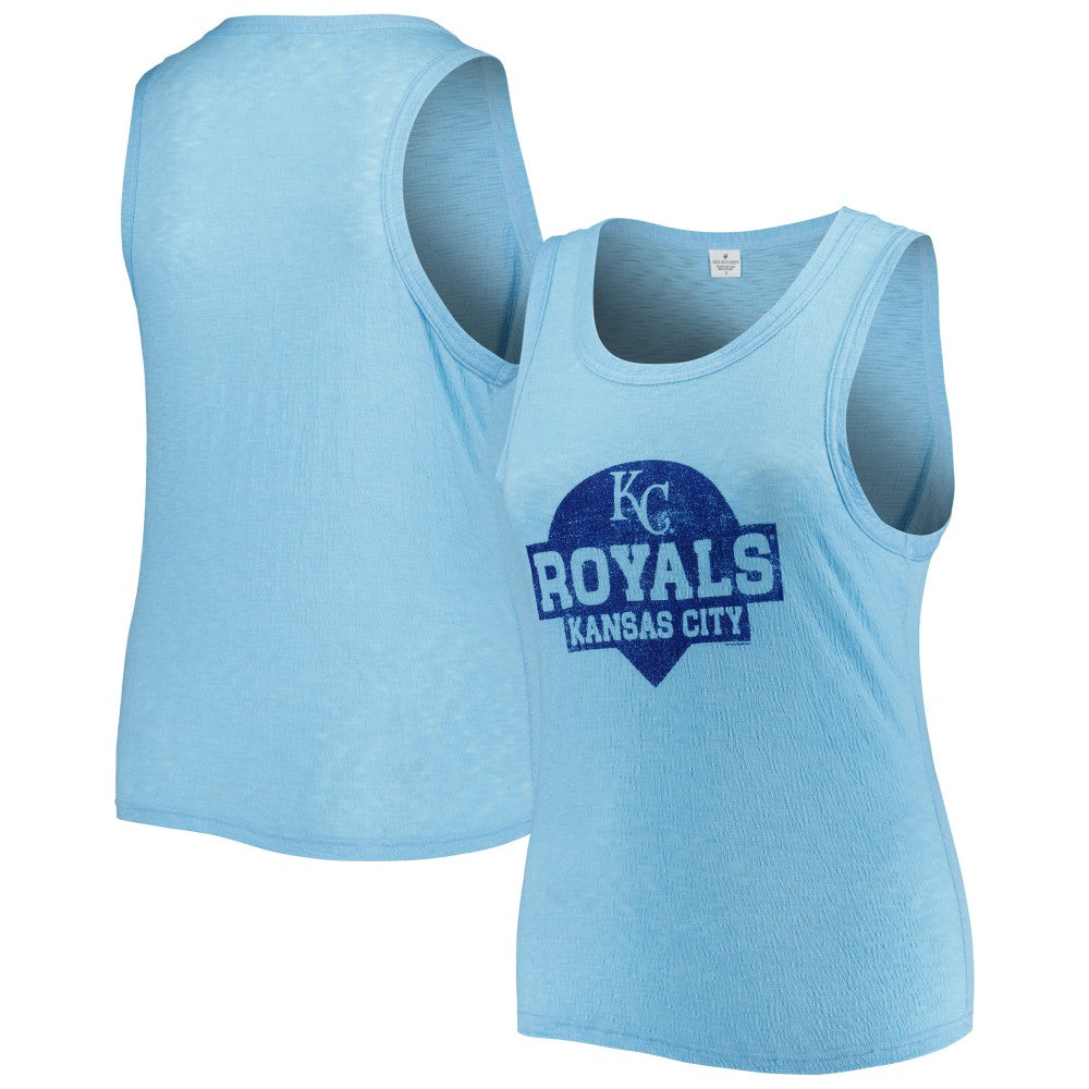 Kansas City Royals Soft as a Grape Women's Plus Size High Neck Tri-Blend Tank Top - Royal