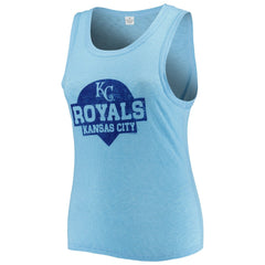 Kansas City Royals Soft as a Grape Women's Plus Size High Neck Tri-Blend Tank Top - Royal