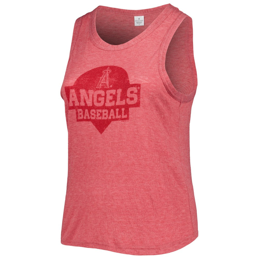 Los Angeles Angels Soft as a Grape Women's Plus Size High Neck Tri-Blend Tank Top - Red