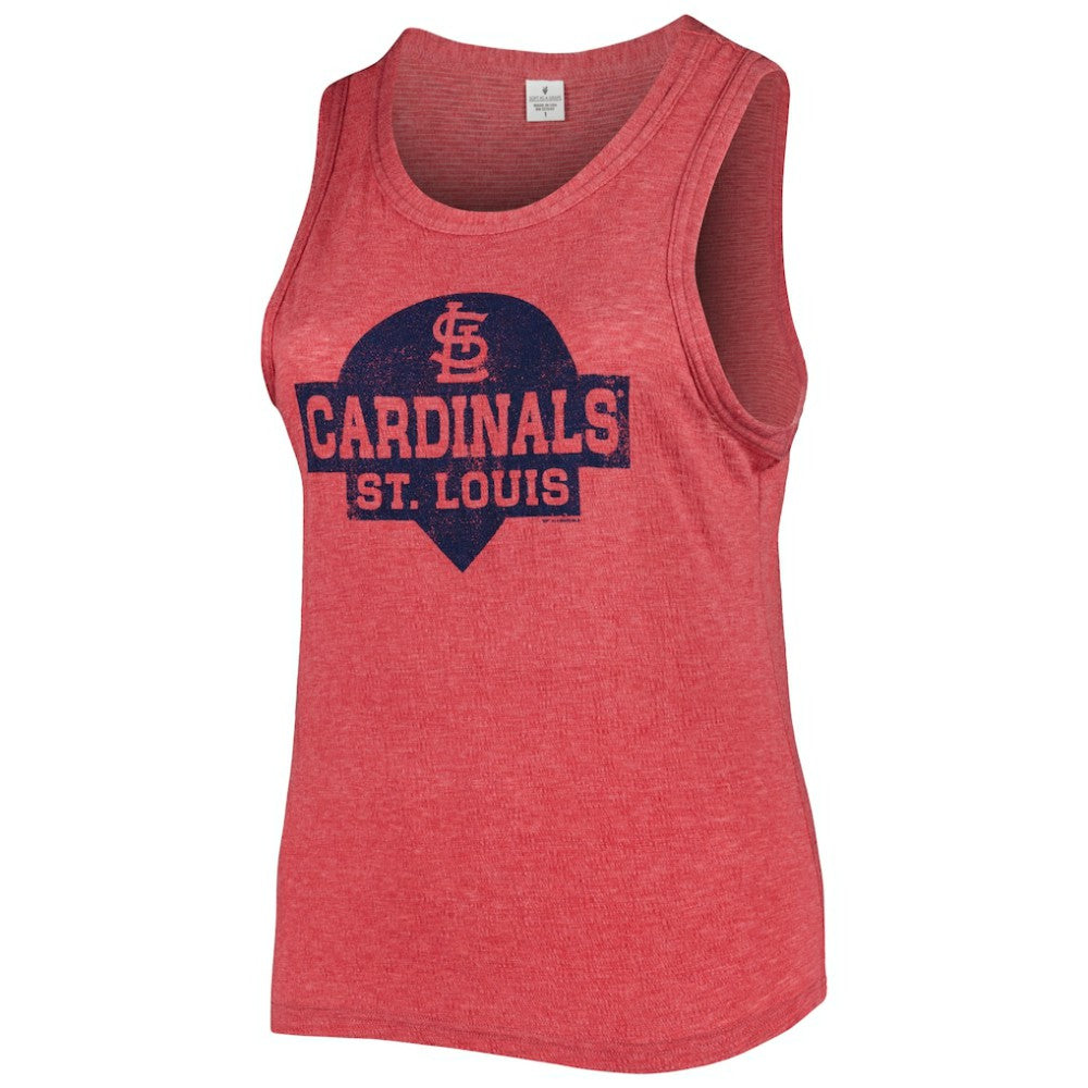 St. Louis Cardinals Soft as a Grape Women's Plus Size High Neck Tri-Blend Tank Top - Red