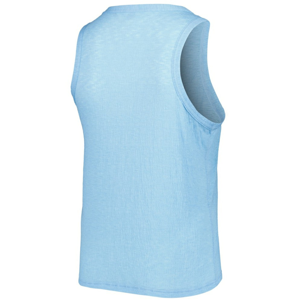 Texas Rangers Soft as a Grape Women's Plus Size High Neck Tri-Blend Tank Top - Royal