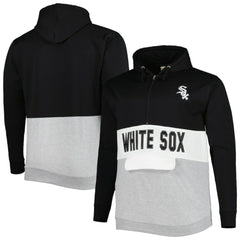 Chicago White Sox Big & Tall Fleece Half-Zip Hoodie - Black/White