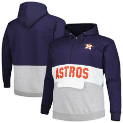 Houston Astros Big & Tall Fleece Half-Zip Hoodie - Navy/White