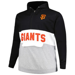 San Francisco Giants Big & Tall Fleece Half-Zip Hoodie - Black/White