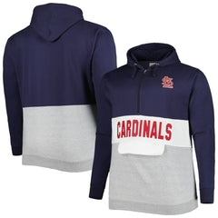 St. Louis Cardinals Big & Tall Fleece Half-Zip Hoodie - Navy/White