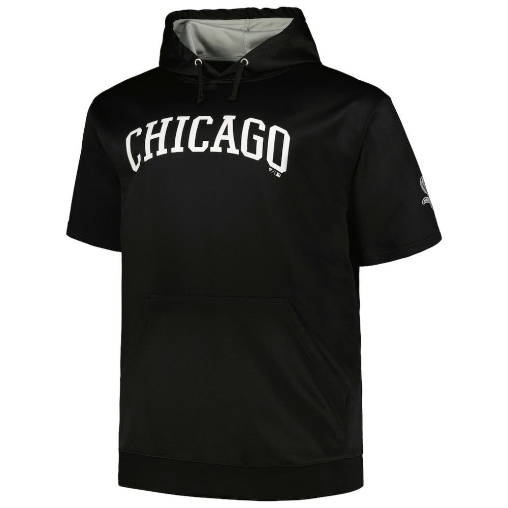Chicago White Sox Profile Big & Tall Contrast Short Sleeve Pullover Hoodie - Black