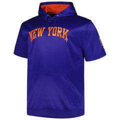 New York Mets Profile Big & Tall Contrast Short Sleeve Pullover Hoodie - Royal