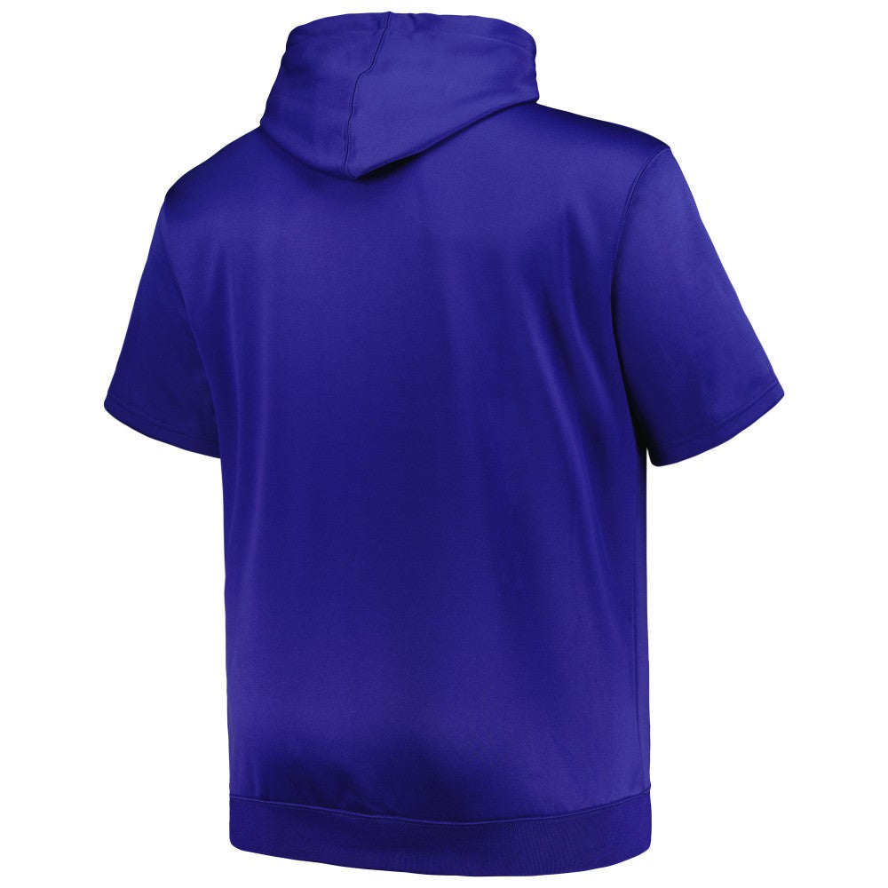 New York Mets Profile Big & Tall Contrast Short Sleeve Pullover Hoodie - Royal