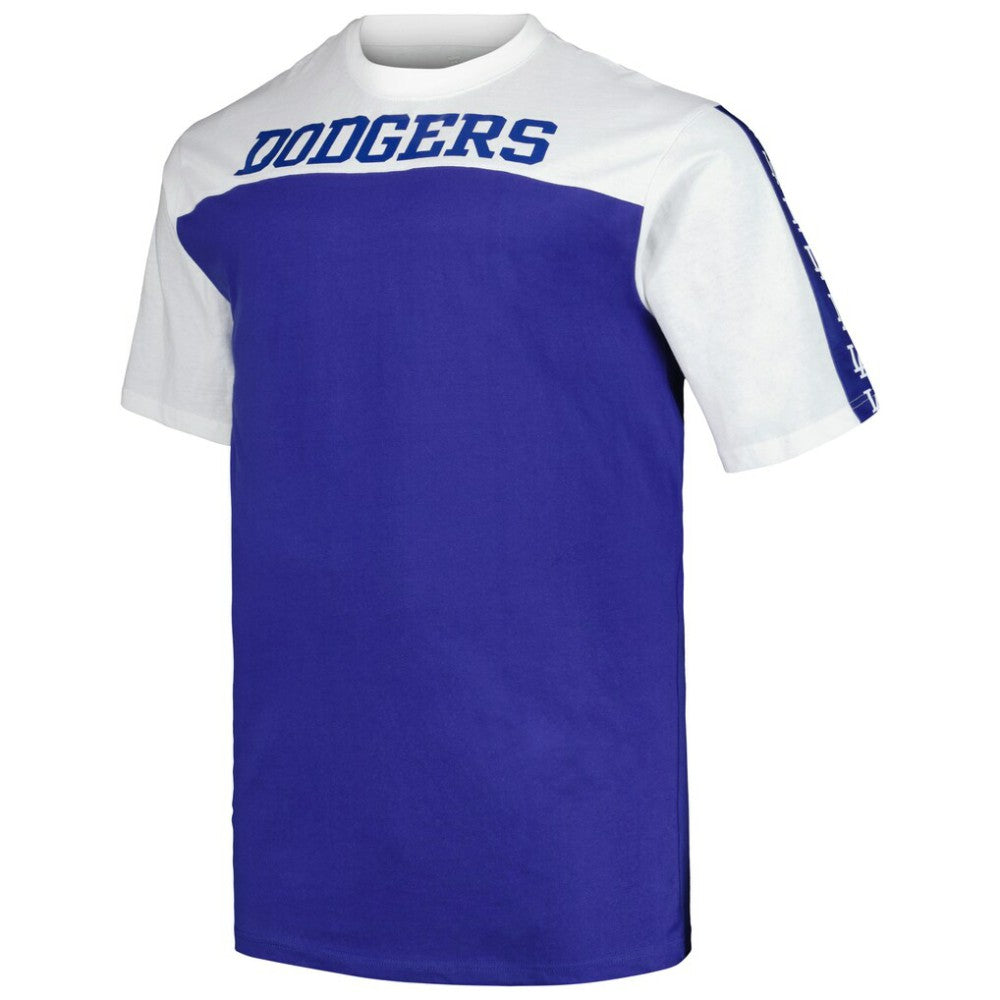 Los Angeles Dodgers Profile Big & Tall Yoke Knit T-Shirt - White/Royal