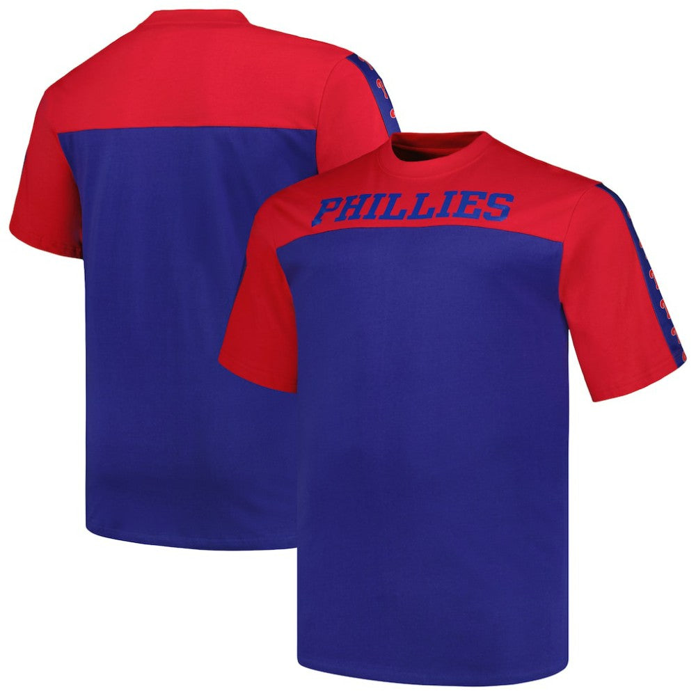 Philadelphia Phillies Profile Big & Tall Yoke Knit T-Shirt - Red/Royal