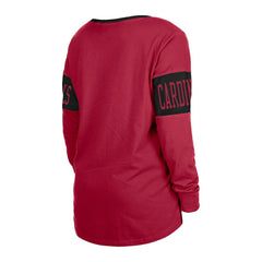 NFL Arizona Cardinals Women's Lace-Up Notch Neck Long Sleeve T-Shirt