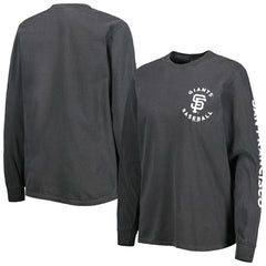 San Francisco Giants Soft as a Grape Women's Team Pigment Dye Long Sleeve T-Shirt - Black