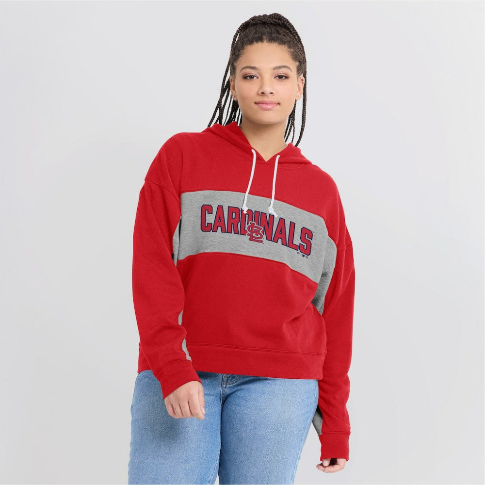 St. Louis Cardinals Women's Filled Stat Sheet Pullover Hoodie - Red