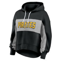 Pittsburgh Pirates Women's Filled Stat Sheet Pullover Hoodie - Black