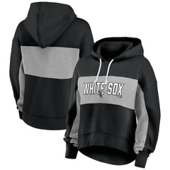 Chicago White Sox Women's Filled Stat Sheet Pullover Hoodie - Black