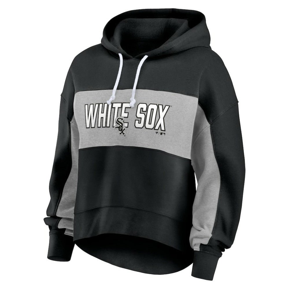 Chicago White Sox Women's Filled Stat Sheet Pullover Hoodie - Black