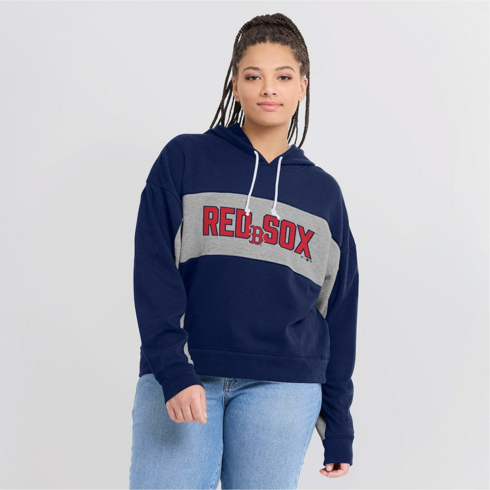 Boston Red Sox Women's Filled Stat Sheet Pullover Hoodie - Navy