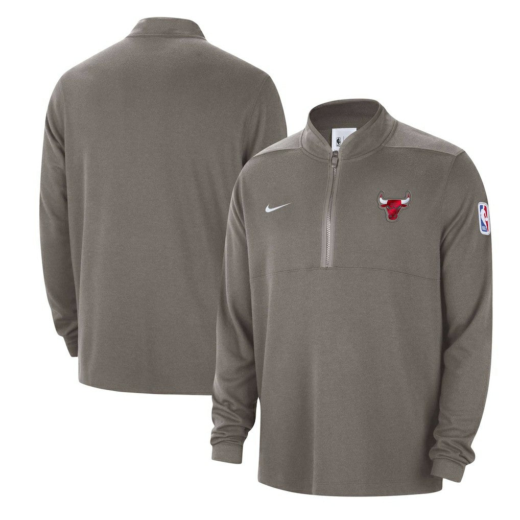 Chicago Bulls Authentic Performance Half-Zip Jacket - Olive | Nike cheap