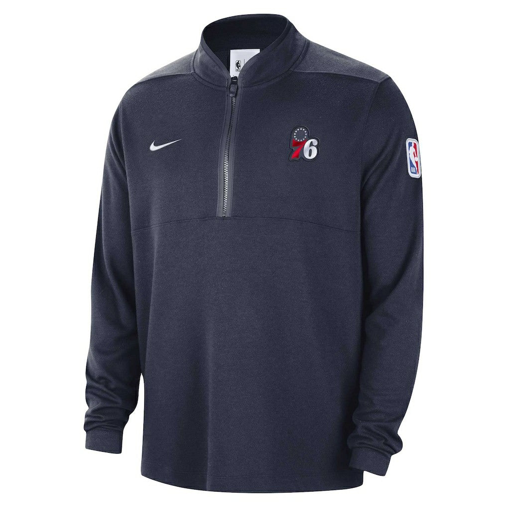 Philadelphia 76ers Authentic Performance Half-Zip Jacket - Navy | Nike outlet