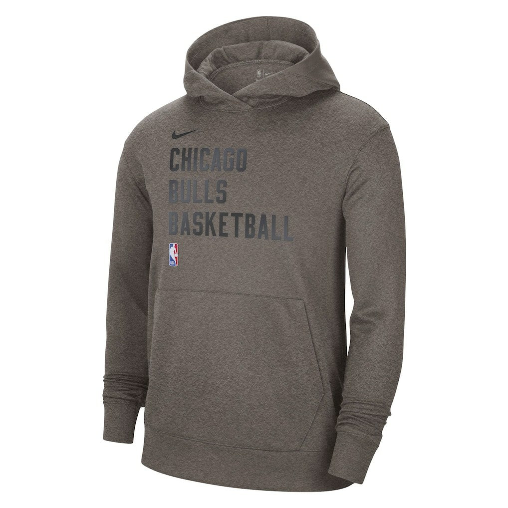 Chicago Bulls Unisex 2023/24 Performance Spotlight On-Court Practice Pullover Hoodie - Olive | Nike for sale