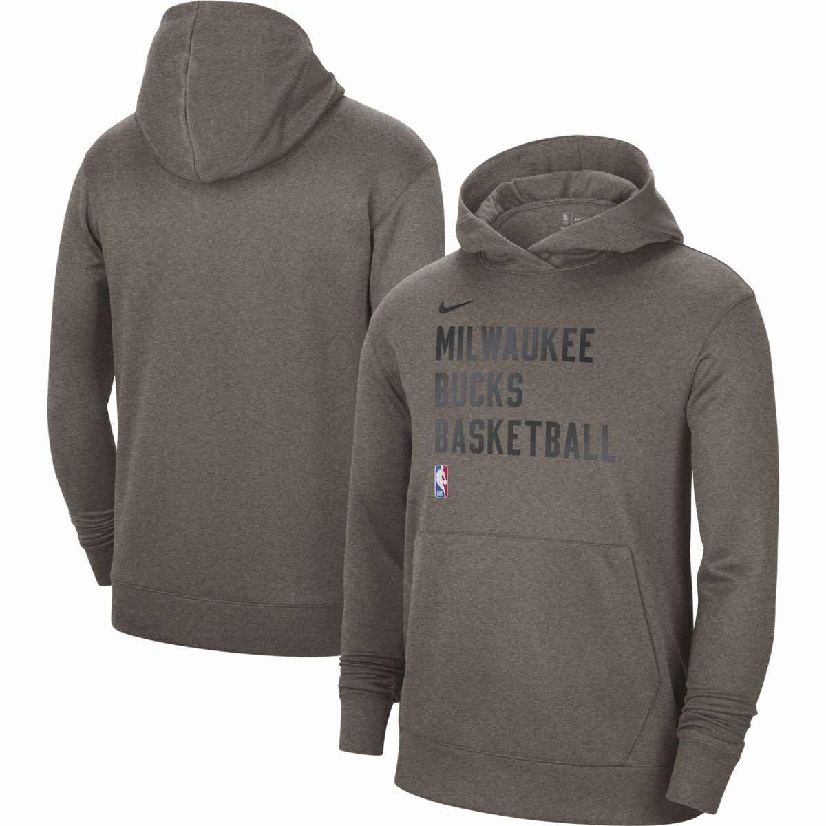 Milwaukee Bucks Unisex 2023/24 Performance Spotlight On-Court Practice Pullover Hoodie - Olive | Nike online
