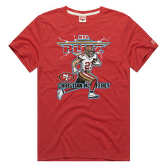 NFL San Francisco 49ers Christian McCaffrey  Homage Unisex NFL Blitz Player Tri-Blend T-Shirt