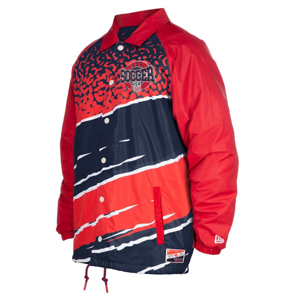 USMNT 5th & Ocean by New Era Throwback Coaches Raglan Full-Snap Jacket / Soccer New