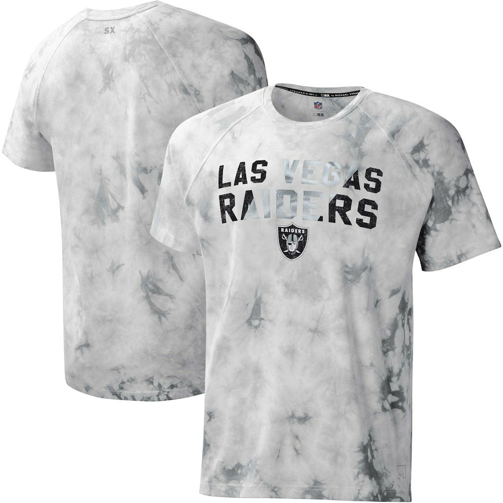 NFL Las Vegas Raiders MSX by Michael Strahan Resolution Tie-Dye Raglan T-Shirt